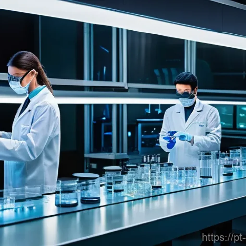 백신 플랫폼 기술 - **Prompt 1: The Dawn of mRNA Vaccine Science**
"A vibrant, high-tech laboratory scene, bustling ...