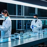 Home 8 백신 플랫폼 기술 - **Prompt 1: The Dawn of mRNA Vaccine Science**
"A vibrant, high-tech laboratory scene, bustling ...